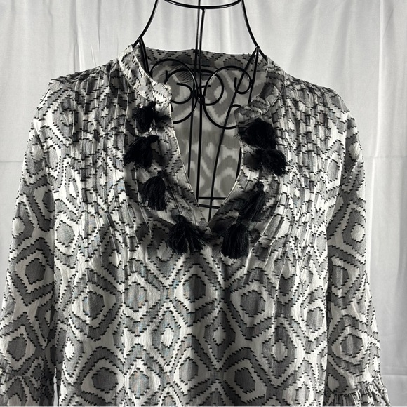 Tommy Bahama White and Gray Geometric Midi Dress - Picture 3 of 6